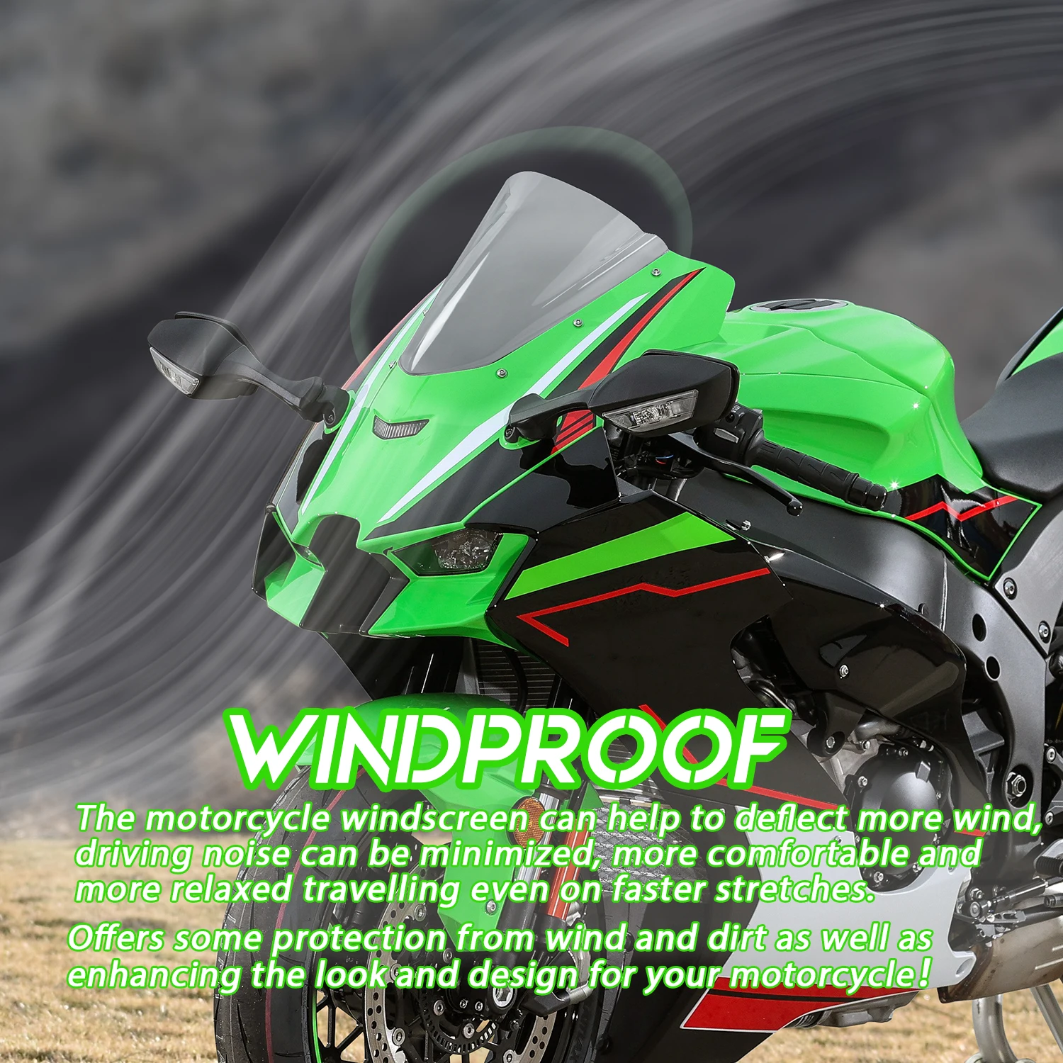 ZX10R Motorcycle Front Windshield Windscreen For Kawasaki Ninja ZX-10R ZX 10R 2021-2024 Wind shield Screen Air Deflector Visor