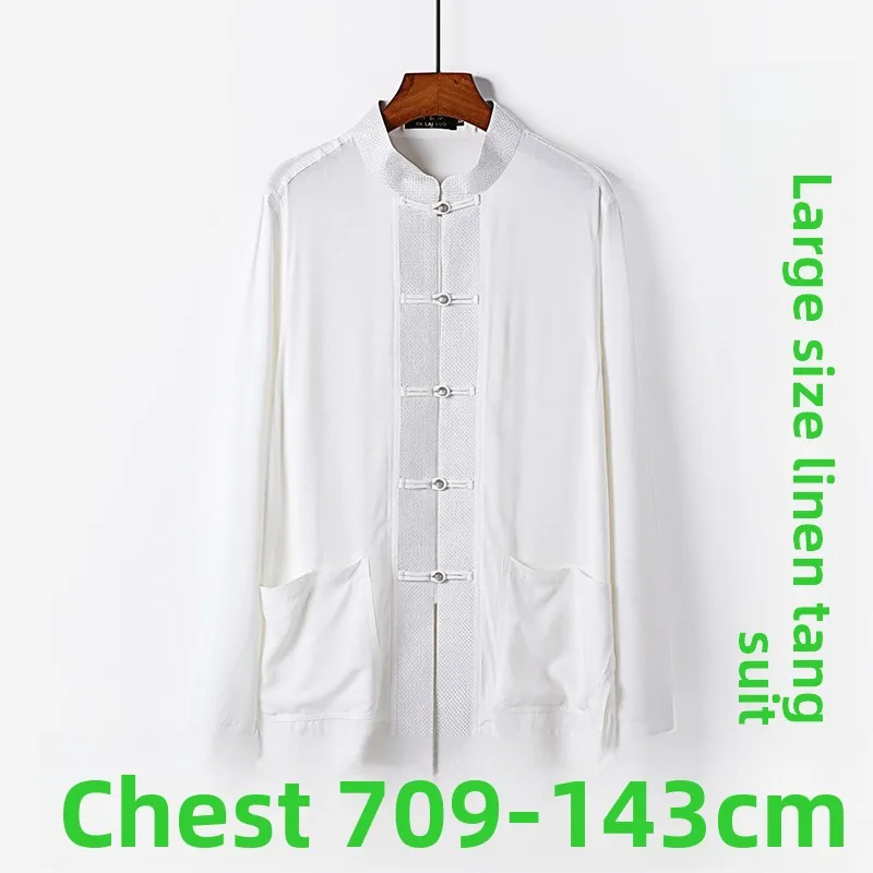 

Retro Sle Men's Cotton Linen Spring Summer Jaet Traditional Chinese Clothing Single Button Long Sve Loose Fit Youth