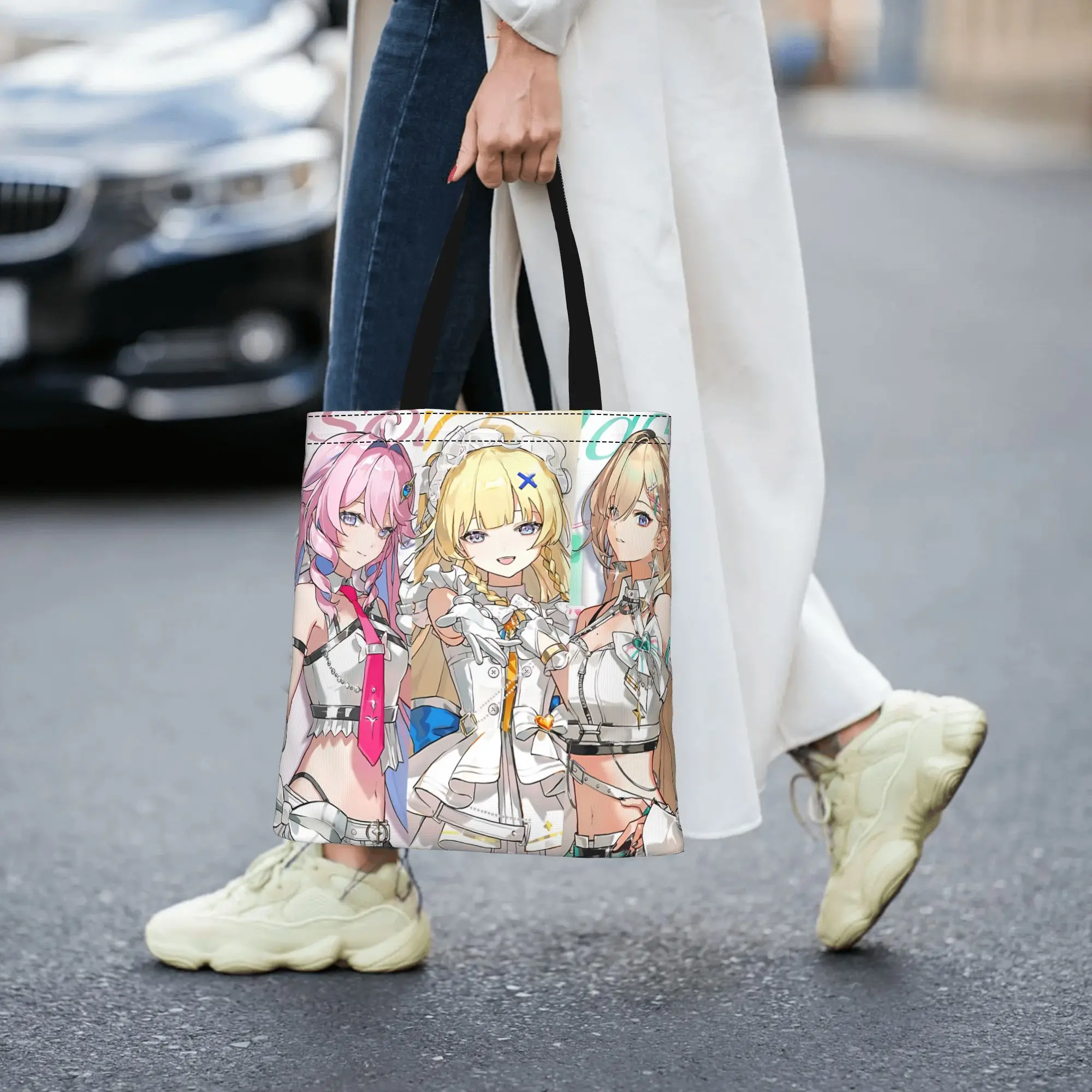 Bags For Woman Cartoon Anime Theme Shopping Bag Its bags Reusable Double Sided Canvas Tote Bag Shoulder  Handbag