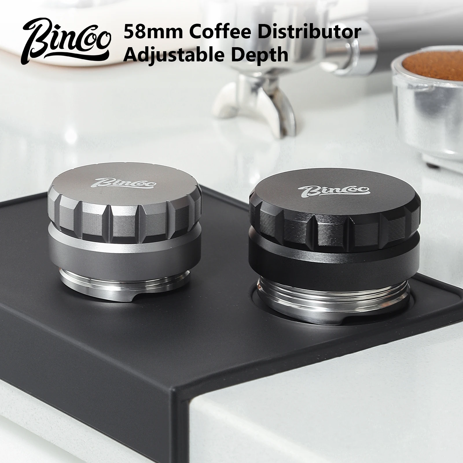 Distribuidor de café ajustable Bincoo de 58 mm, nivelador de café compatible con portafiltro Breville, distribuidor de café expreso profesional