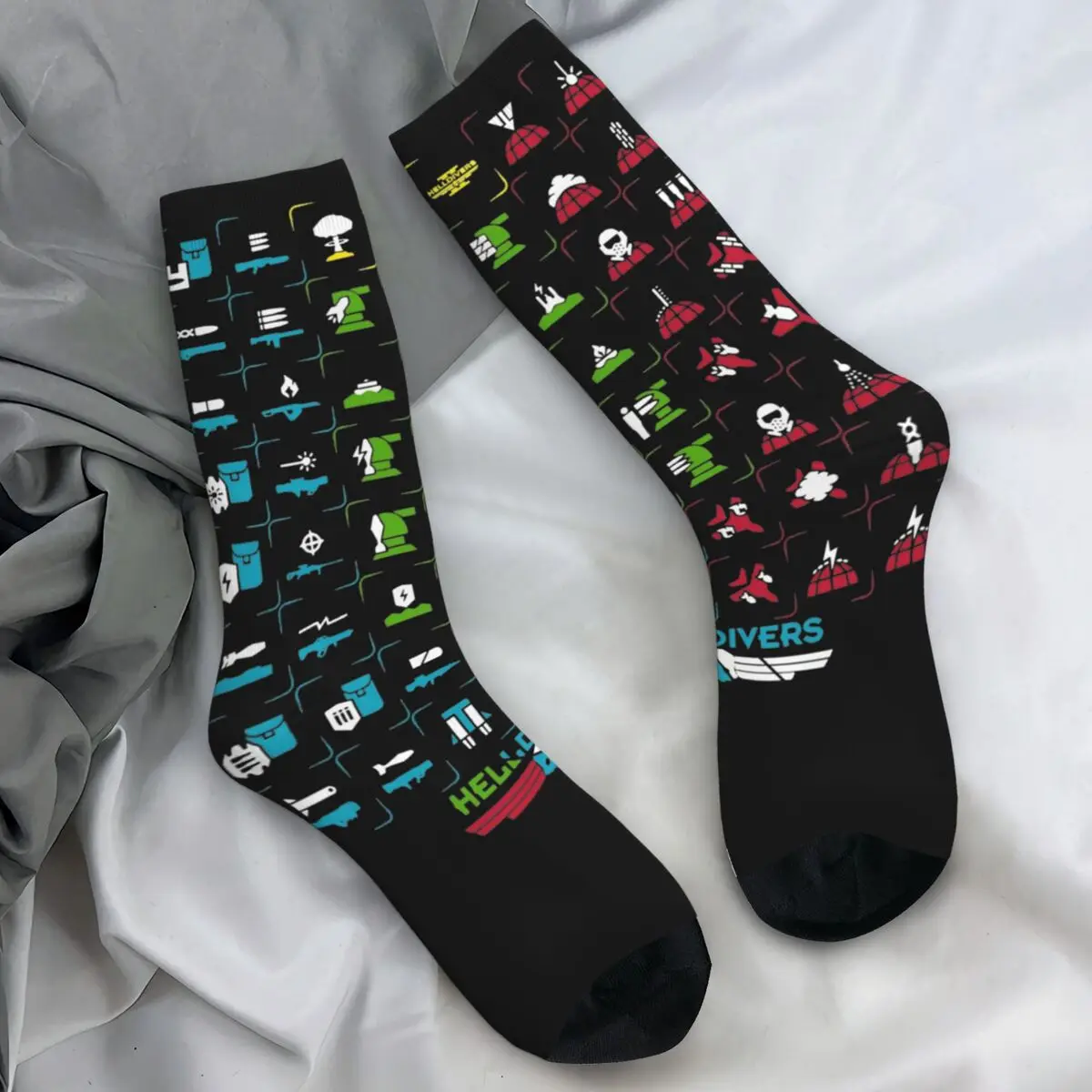 Helldivers Socks Stratagem Icon Casual Stockings Adults Men Warm Soft Outdoor Sports Socks Winter Graphic Anti Bacterial Socks