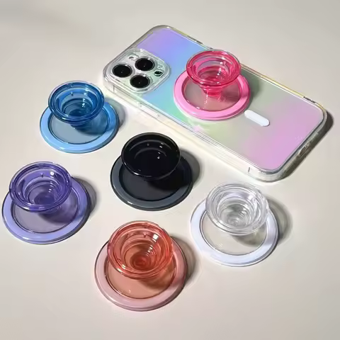 For Magsafe Magnetic Phone Grip Tok Griptok Stand For iPhone Funny Foldable Wireless Charging Holder Pink round