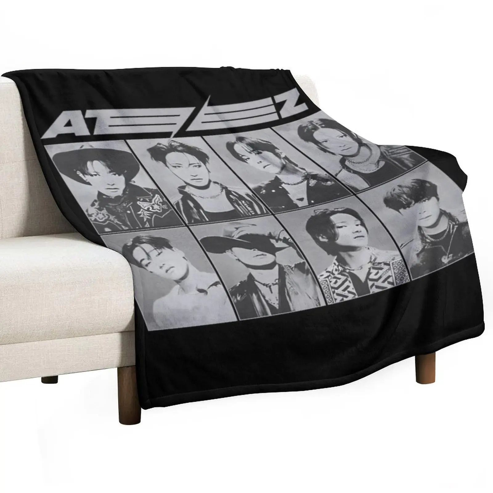 Ateez Throw Blanket warm winter Luxury Brand funny gift Bed Fashionable Comforter Retros Blankets