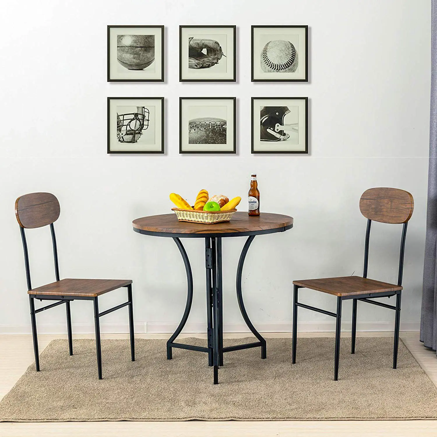 

Round foldable dining table Household small apartment Multifunctional bar table Storage table