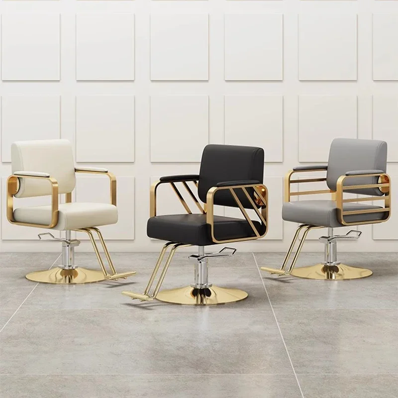 

Elegant Black Barber Chair Premium Arm Luxury Modern Hairdresser Chair Simple Trendy Poltronas Para Salão De Beleza Furniture
