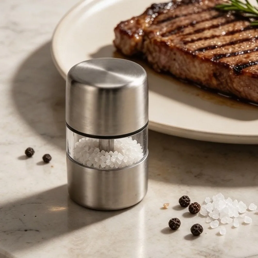 Mini Size Pepper Grinder Ceramic Grinding Core Manual Operation Spice Grinder Portable Design Stainless Steel Material Salt Mill