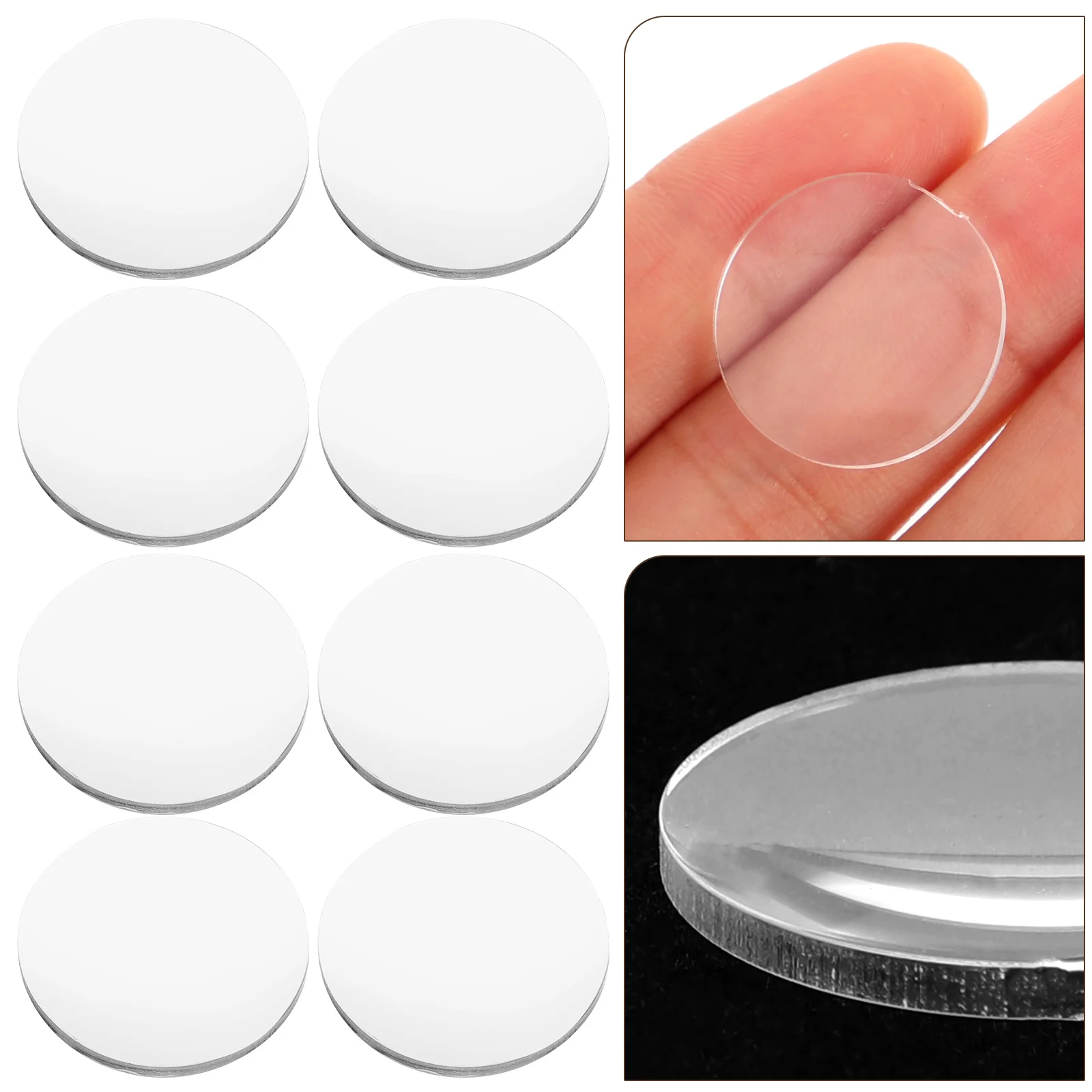 20 Pcs Magnifying Glass Lens Magnifier Making Clear Supplies Acrylic Transparent Made Mirror