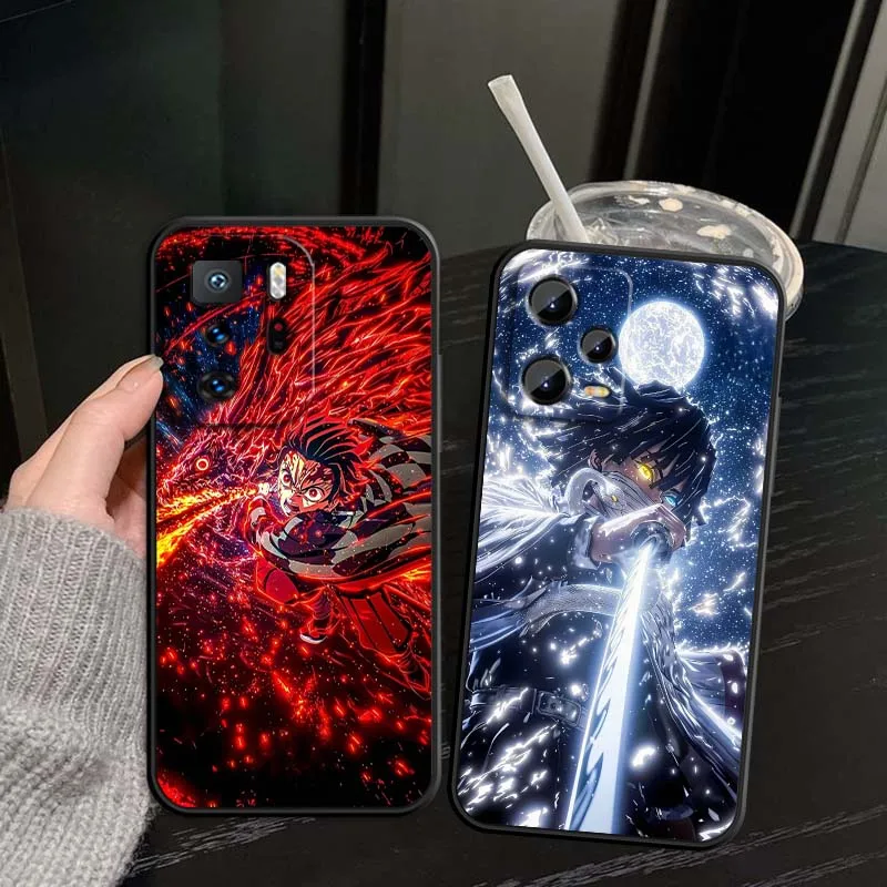 Крутой убийца демонов аниме для Xiaomi Redmi Note 14 13 12 12S 11E 11 11S 11T Pro Plus 4G 5G черный мягкий чехол из ТПУ