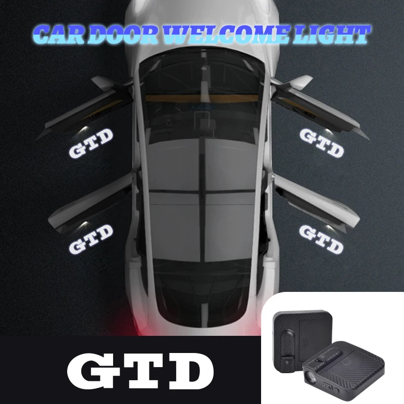 1/2PCS GTD Car Logo Wireless Courtesy Car Door Projector LED Courtesy Lamp For Golf 4 5 6 7 Polo MK3 MK4 R32 R34 Passat Beetle