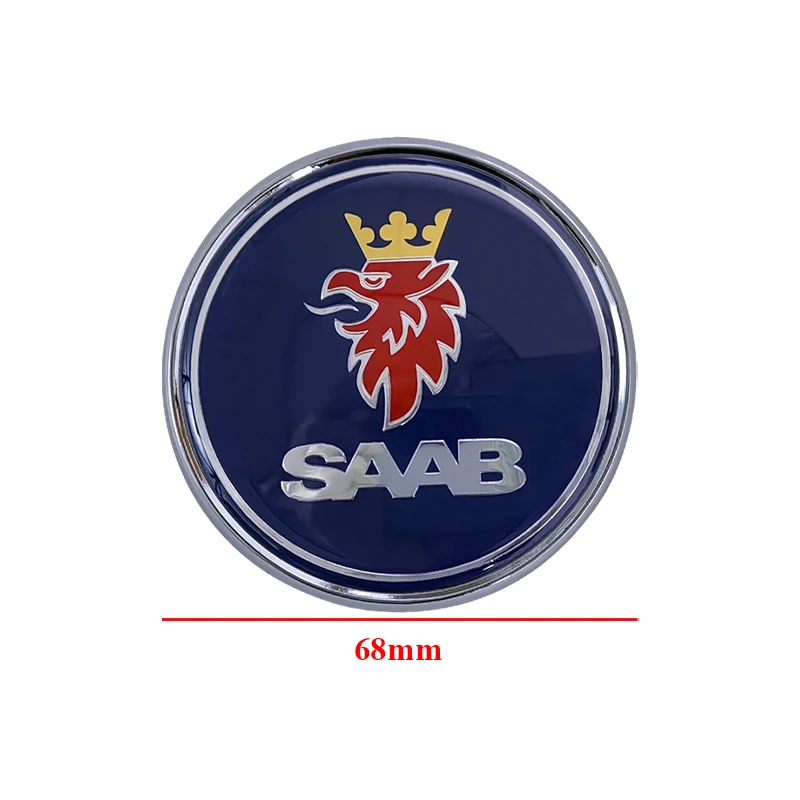 50mm 68mm 2 3 Pins SAAB Car Front Hood Bonnet Logo Rear Trunk Badge For SAAB 9 3 9 5 9-3 9-5 SAAB Emblem Sticker Accessories