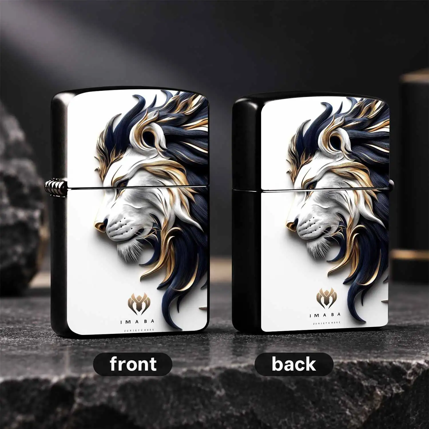 Exquisite Relief Lion Head Lighter, Luxury Golden Inlaid Art Design, Smooth Using Experience, Perfect For Daily Commute, Outdoor Activities, Business Trips, All Scenarios, Ideal Elegant Gift For Friends Family To Show Unique Taste A Humorou