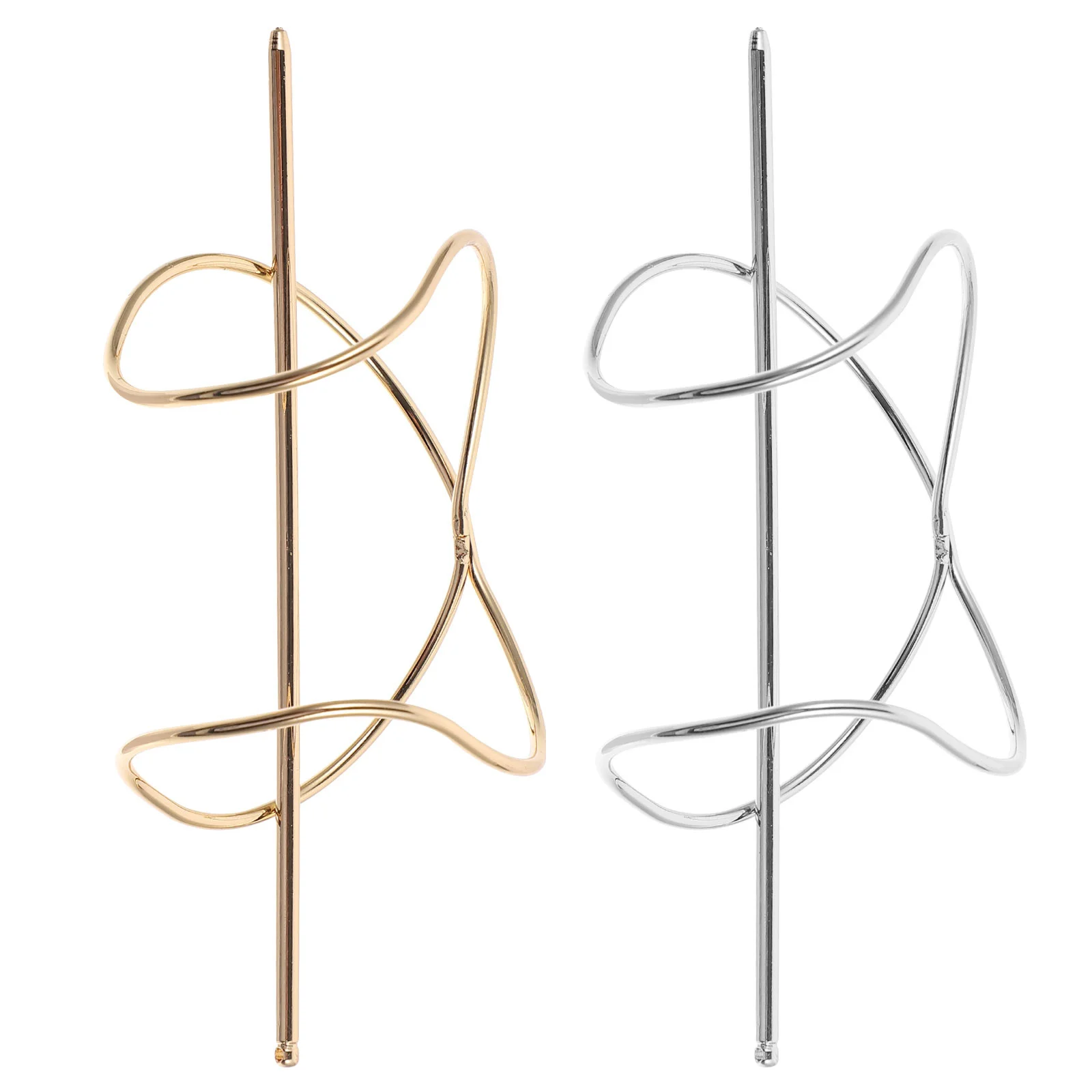 

2pcs Metal Hairpin Bun Holder Shaped Hair Accessories Women Clips Hairstyle Charmer Occasions Wedding Dinner Dance