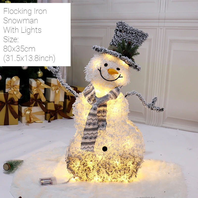 Indoor Outdoors Garden Christmas Snowman Decoration Lamp LED Foldable for Shopping Mall Hotel Window Christmas Tree Ornaments