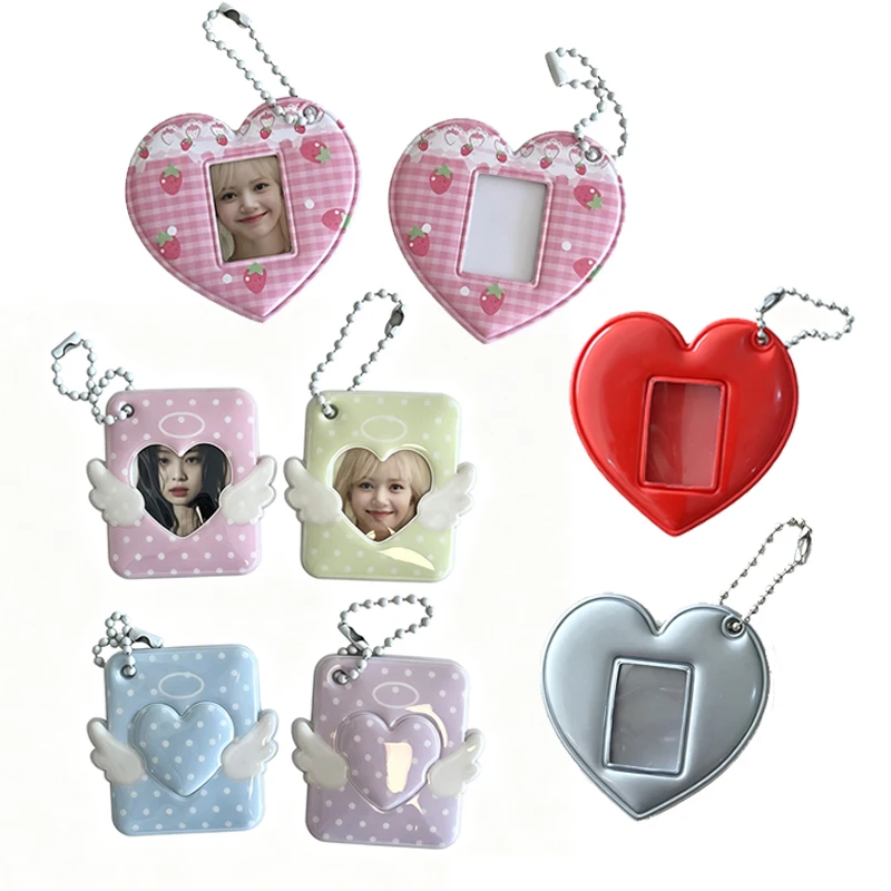 INS Photocard Holder 1 inch ID Photo Storage Display Kpop Idol Photo Card Holder Pendant Keychain Bag Ornaments Fans Gift image 6