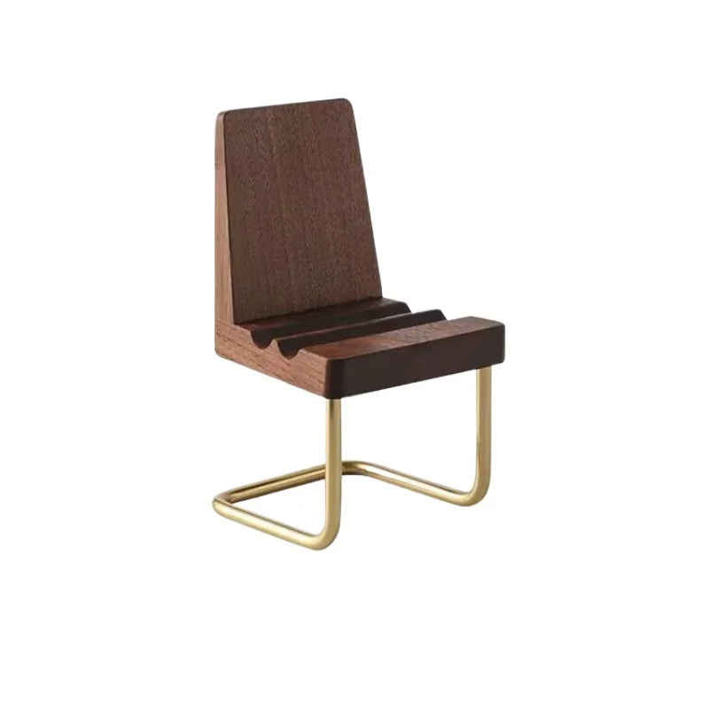 

1Walnut Mobile Phone Holder Small Chair Tablet Holder Creative Chair Gift Wooden Desktop