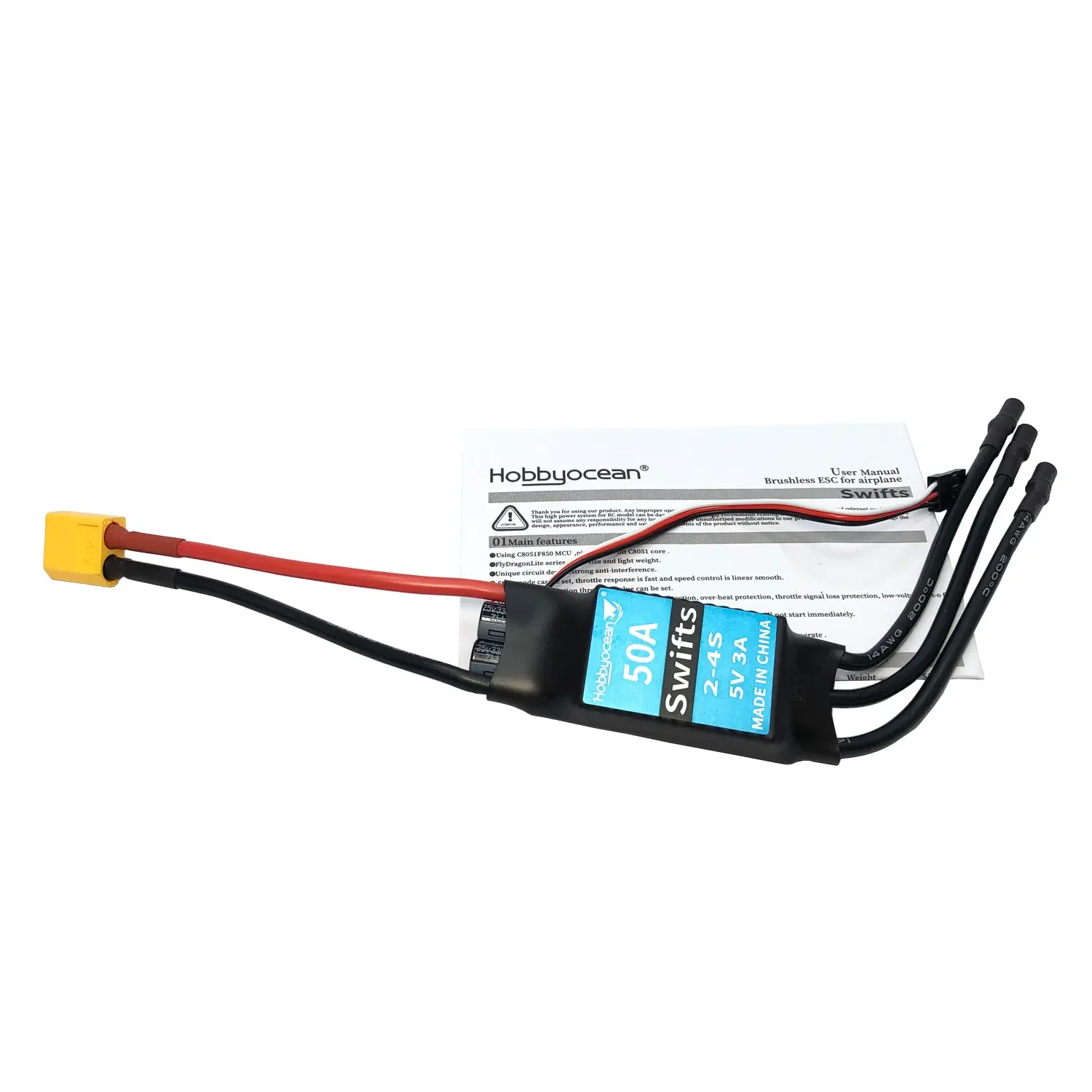 B-M Hobbyocean 50A ESC Speed Controler XT60 Plug for RC FPV Quadcopter RC Airplanes Helicopter Drone Model Spare Parts,1