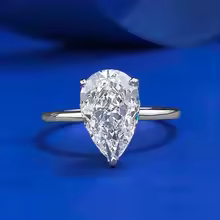 Water Drop Lab Diamond Ring 100% Real 925 Sterling Silver Party Wedding Band Rings for Women Bridal Engagement Jewelry Gift - AliExpress 