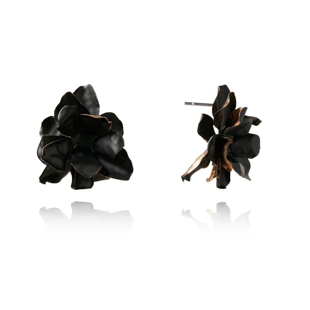 

New iron material large flower earrings Exaggerated summer niche holiday earrings, free shipping