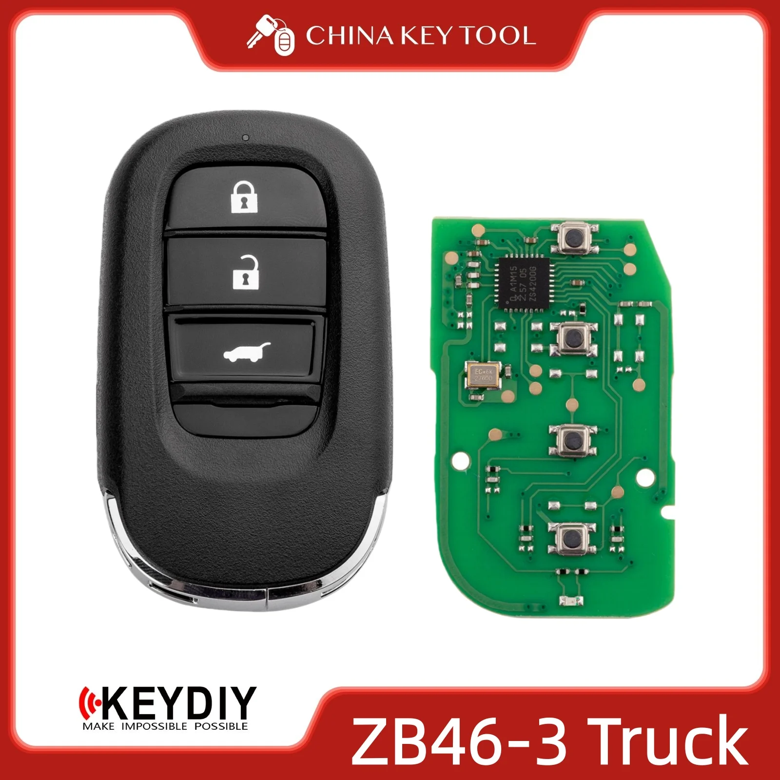 

KEYDIY KD ZB46-3 Универсальный интеллектуальный дистанционный ключ для грузовика, 3 кнопки, совместимый с Honda Type