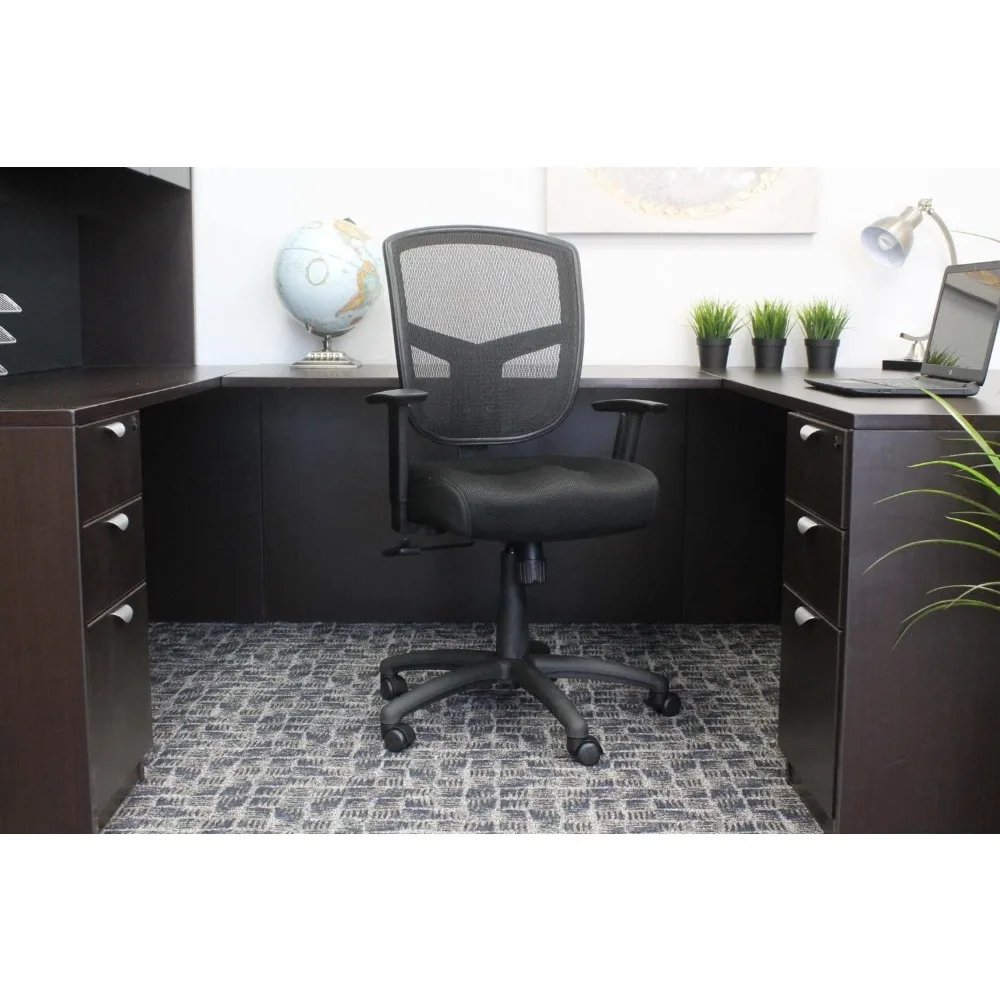 Boss Office Products (كرسي مهام العقد BOSXK مع آلية إمالة متزامنة، أسود، B6022