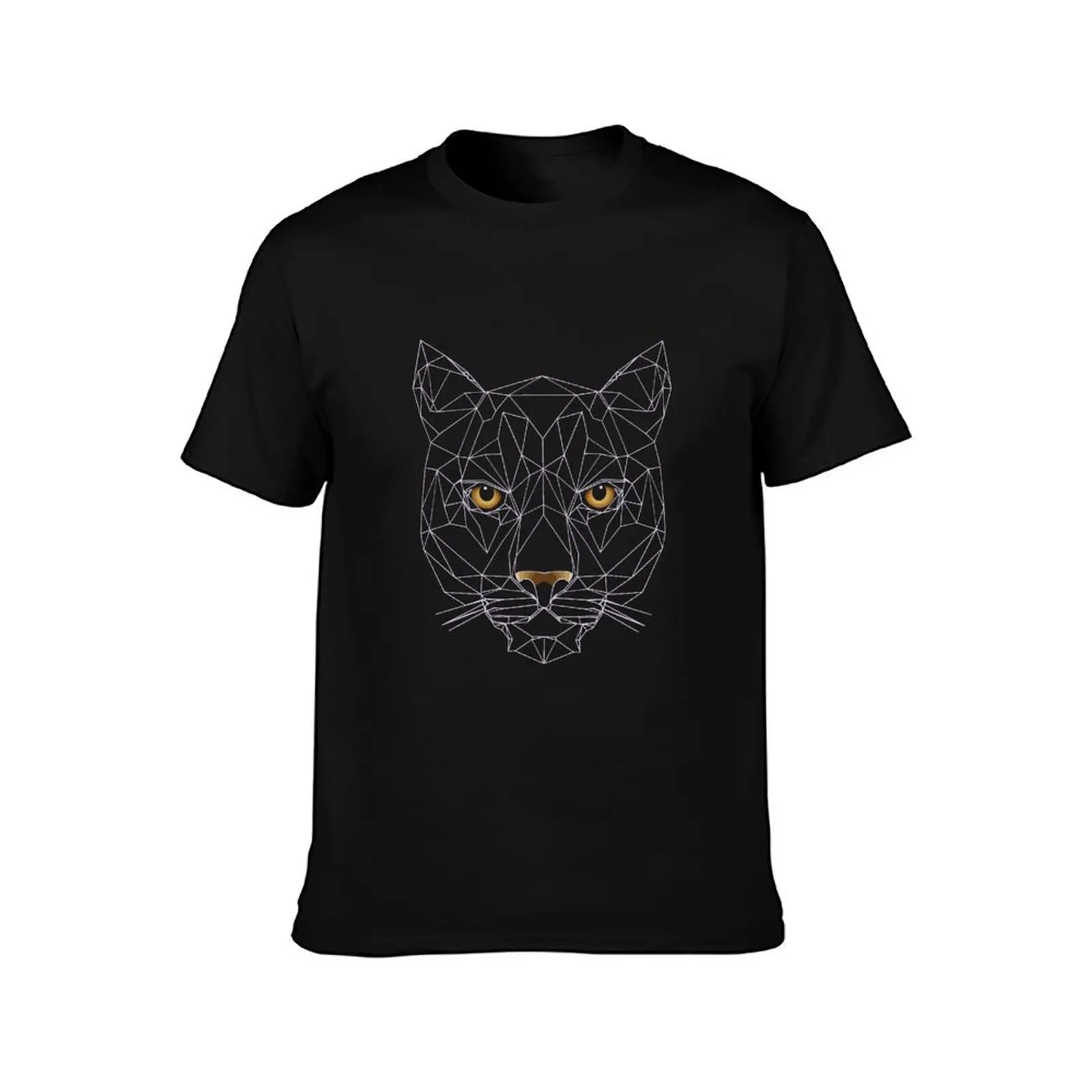 cat portrait, polygons, abstract, lines, vector T-Shirt Blouse animal prinfor boys anime t shirts slim fit t shirts for men