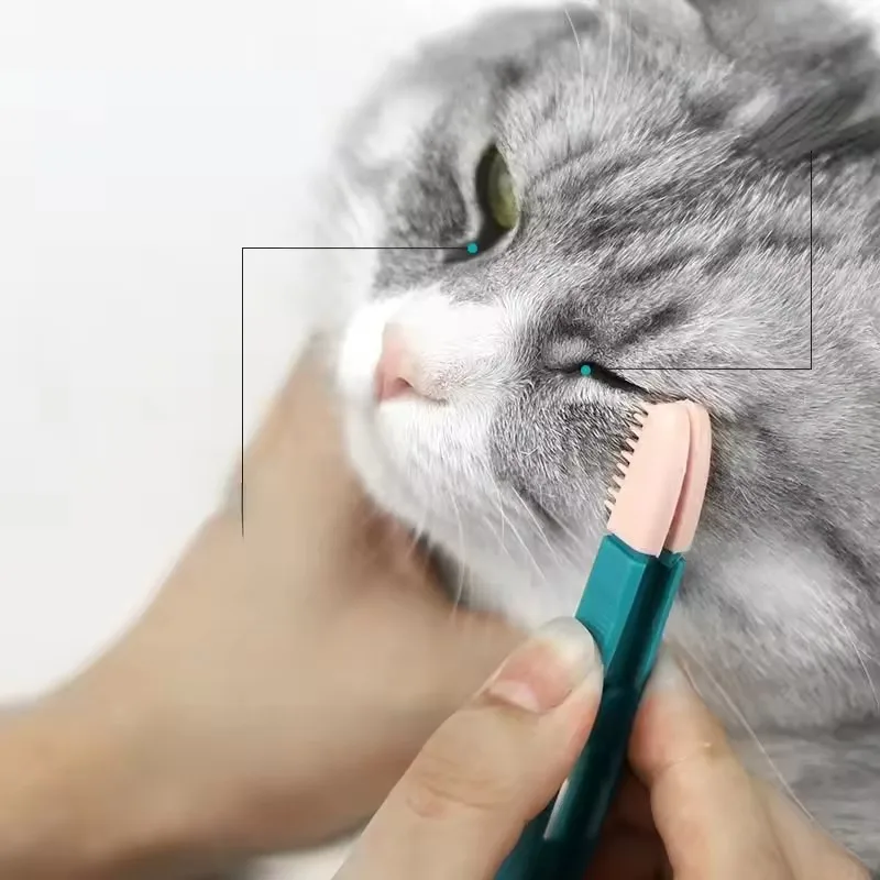 Silicone Kitten Eye Rub Handheld Cat Eye Wipe Rub Eyes Poo Brush Cleaning Reusable Buckle Design Pet Comb Tear Stain Soft Brush