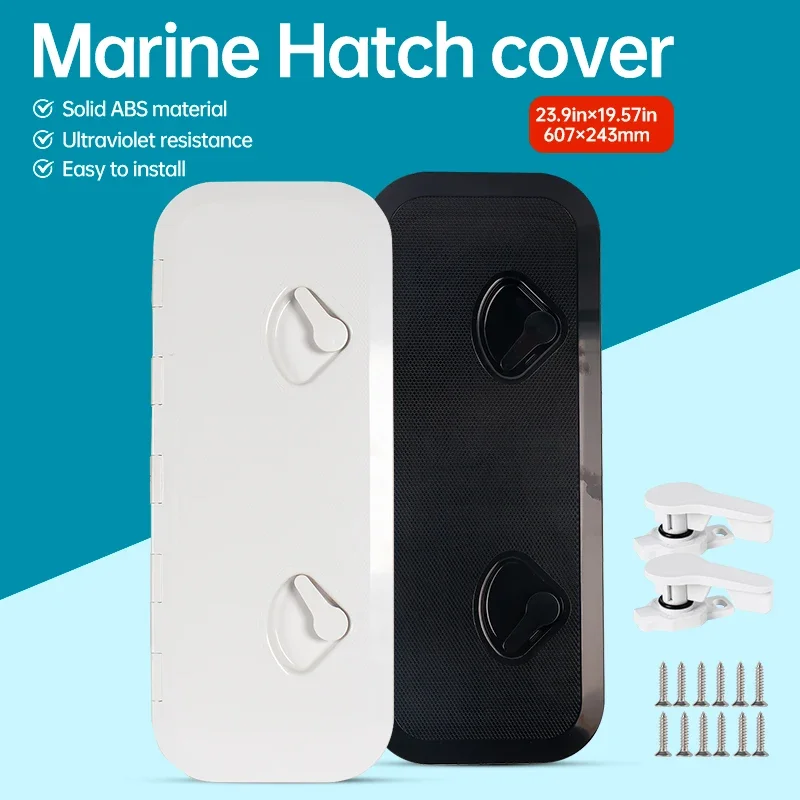 Couverture de trappe marine 24x12 pouces en ABS, trappe d'accès au pont avec surface antidérapante pour bateaux, camping-cars, caravanes, étanche et résistante aux UV