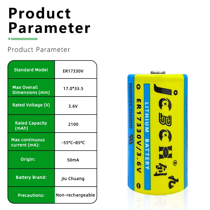 ER17330V A6BAT 3.6V Li-SOCl2 Batteries Suitable for Mitsubishi Industrial Control PLC Server Driver Robot Controller