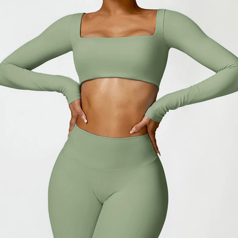 FUBEIKE Yoga Shirts Long Sleeved Women\'s Outdoor Running Fitness Wear Crop Top Gym Clothes Workout Single Piece Top Sportswear