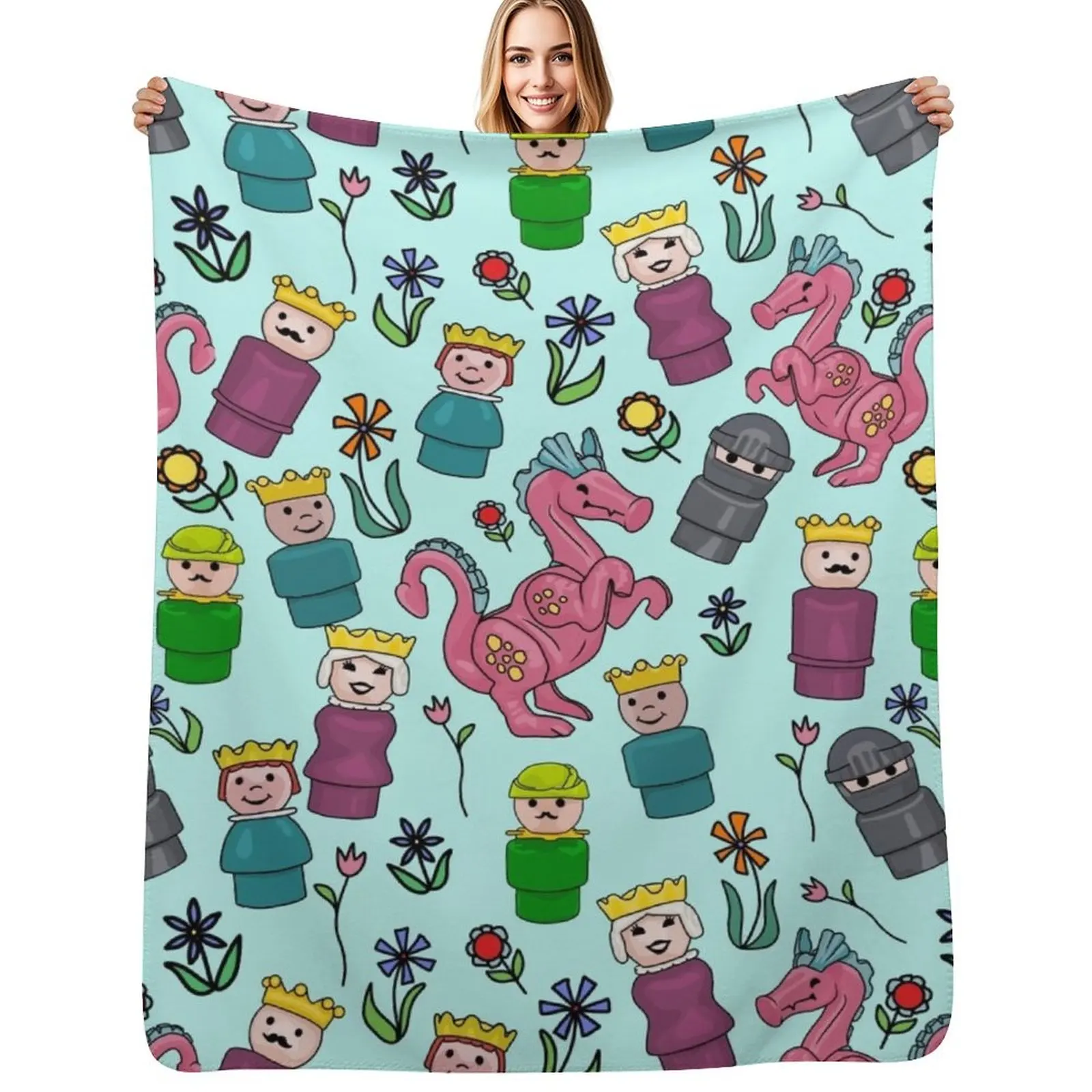 

Royal Family All-Over Print Throw Blanket Warm Cozy Throw Blanket for Living Room Couch