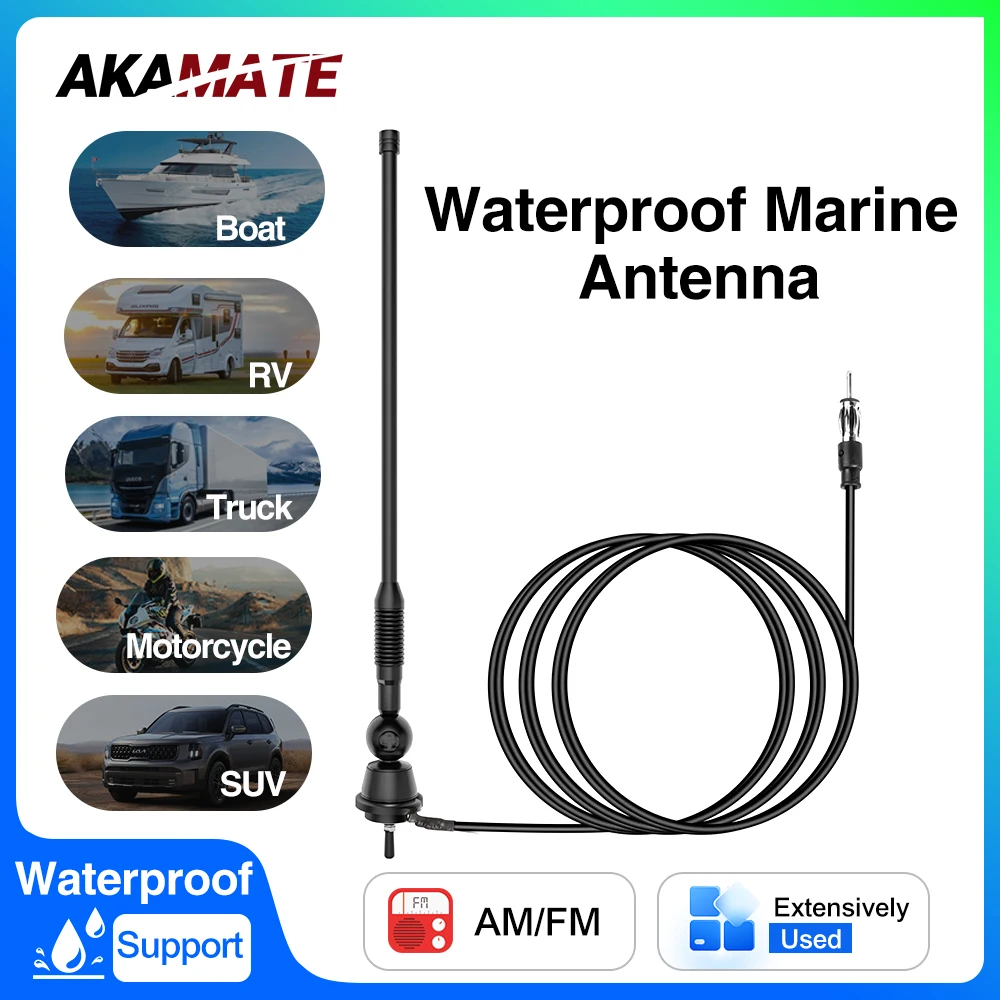

For Radio Antenna Marine Boat Radio Antenna FM AM Car Radio Antenna Flexible for RV Yacht ATV UTV RZR SPA Radio Signal Antenna