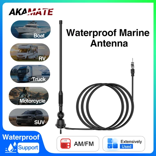 Para antena de Radio antena de Radio de barco marino FM AM antena de Radio de coche Flexible para RV Yacht ATV UTV RZR SPA antena de señal de Radio