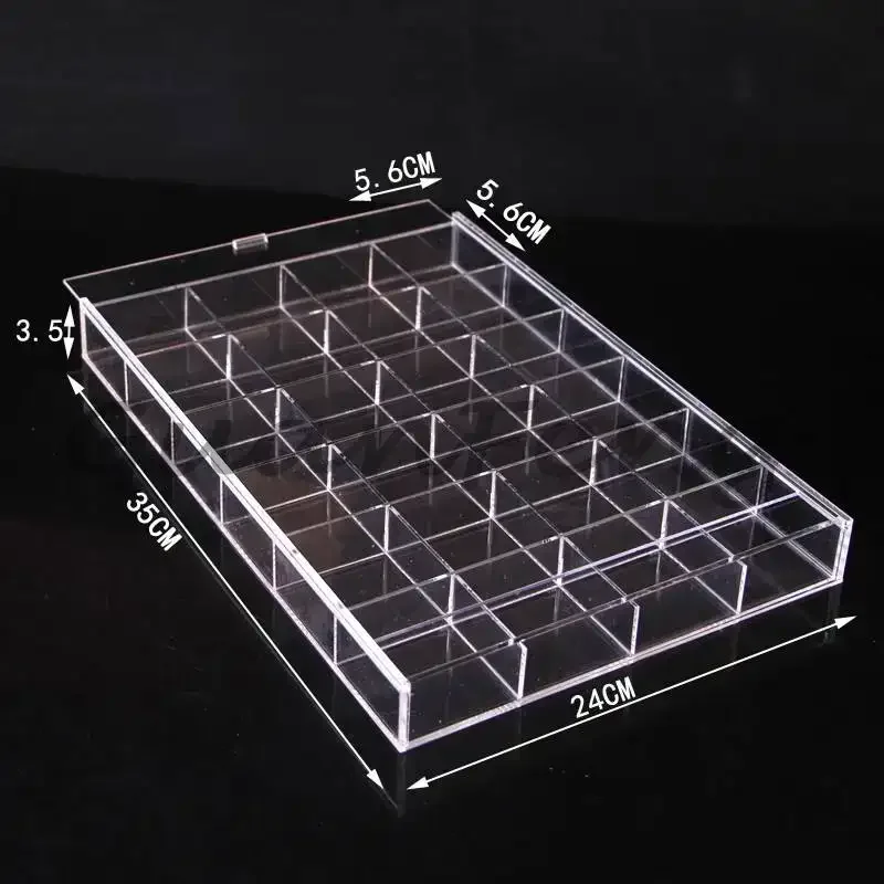 Acrylic Multi-compartment Display Case, Clear Storage Suitcase for Desktop Collectible & Sample Organizing