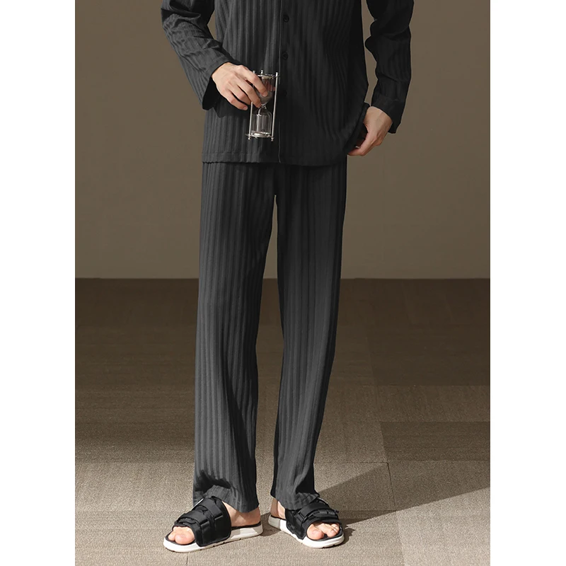 

2024 Men's Cotton Pajamas Nightwear Pants Lounge Bottoms Trousers Sleepwear Comfort Male Pajamas Winter Warm Long John R64