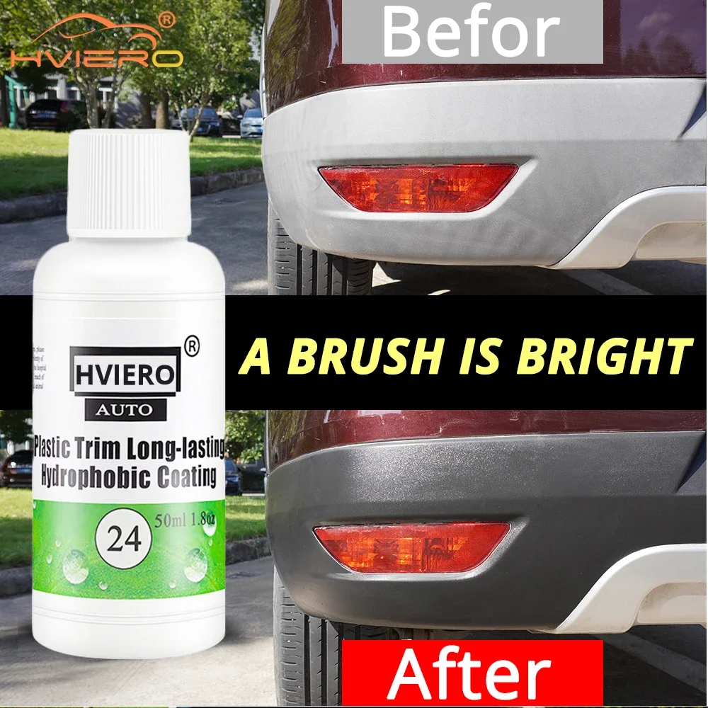 1pcs Plastic Renovator 20/50/100ML Coating Auto Rubber Repair Clean Restore Gloss Black Shine Seal Brighten Retread Paint Care