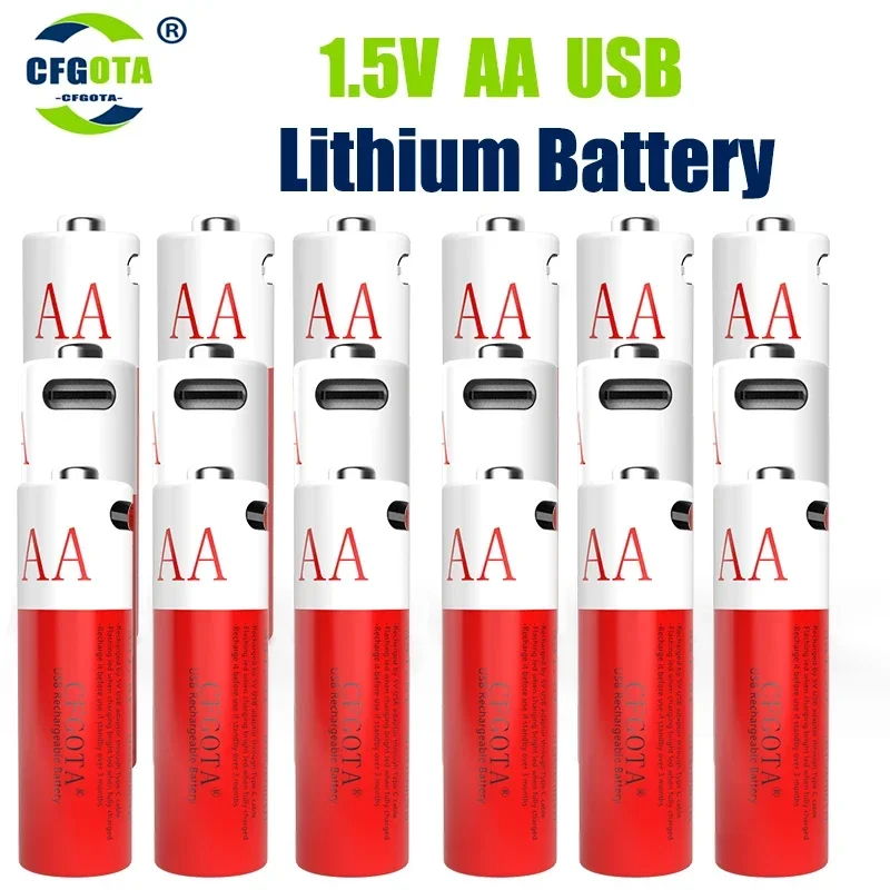 USB 1.5V AA Rechargeable Batteries 750mAh Li-ion Battery For Remote Control Mouse Electric Toy Battery aaa rechargeable battery