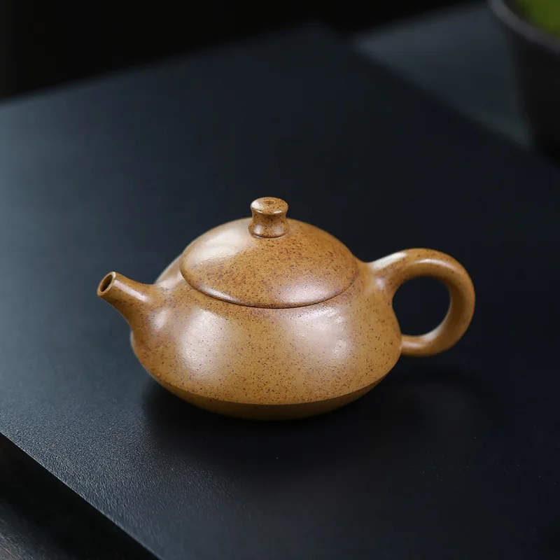 100ml Authentic Duan Ni Yixing Clay Xishi Teapot Purple Sand Tea Kettle with Curved Spout for Traditional Tea Ritual