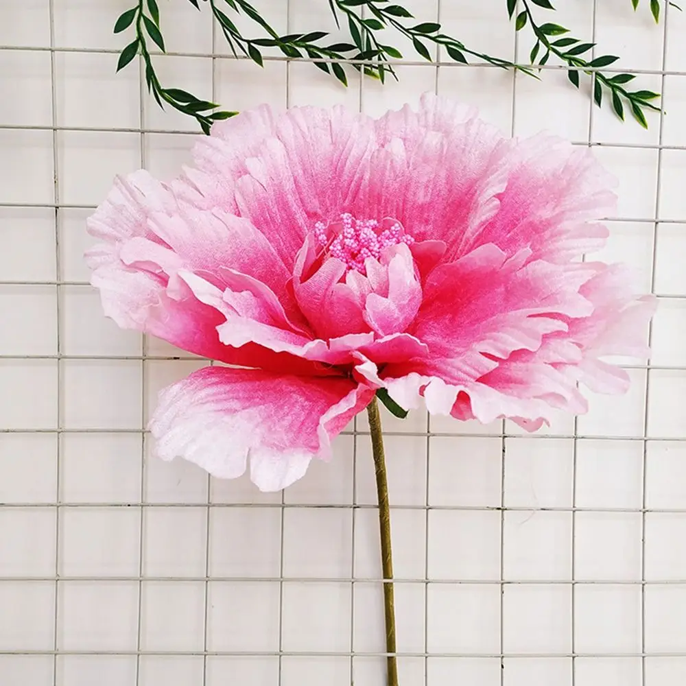 NEW Silk Artificial Peony Artificial Flowers Giant Large Flower Background Fake Flowers 30cm Peony Branch Road