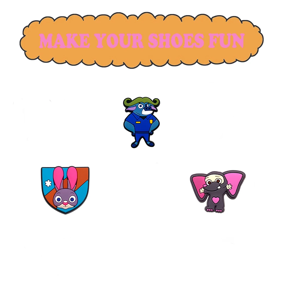 1-20 قطعة الكرتون Zootopia سلسلة DIY بها بنفسك الأحذية السحر الأحذية البلاستيكية السحر صالح الأساور ثقب النعال الديكور إكسسوارات أحذية للهدايا #5