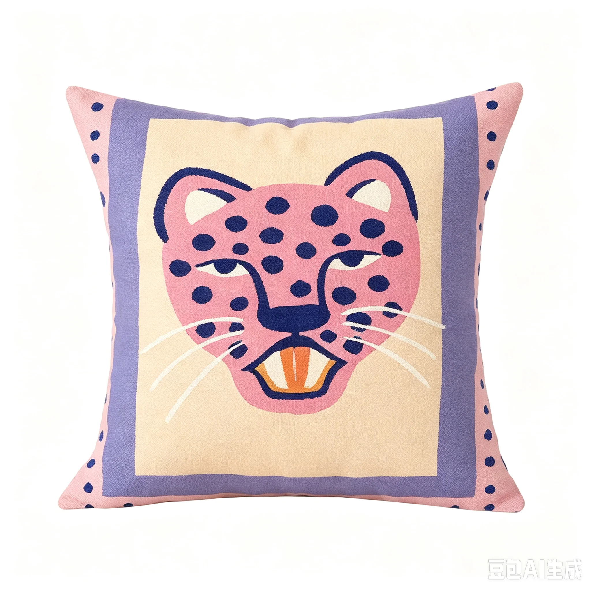 1pc Folk Art Throw Pillow Cover Polyester 2D Double‑Sided Print Leopard Snake Palm Tree Abstract Figure Cushion Case for Sofa