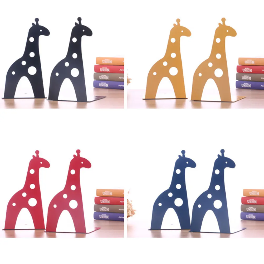 

2pcs Giraffe Bookends Anti Slip Creative Book Stand for Home Office Classroom Library Use Supports Books Files