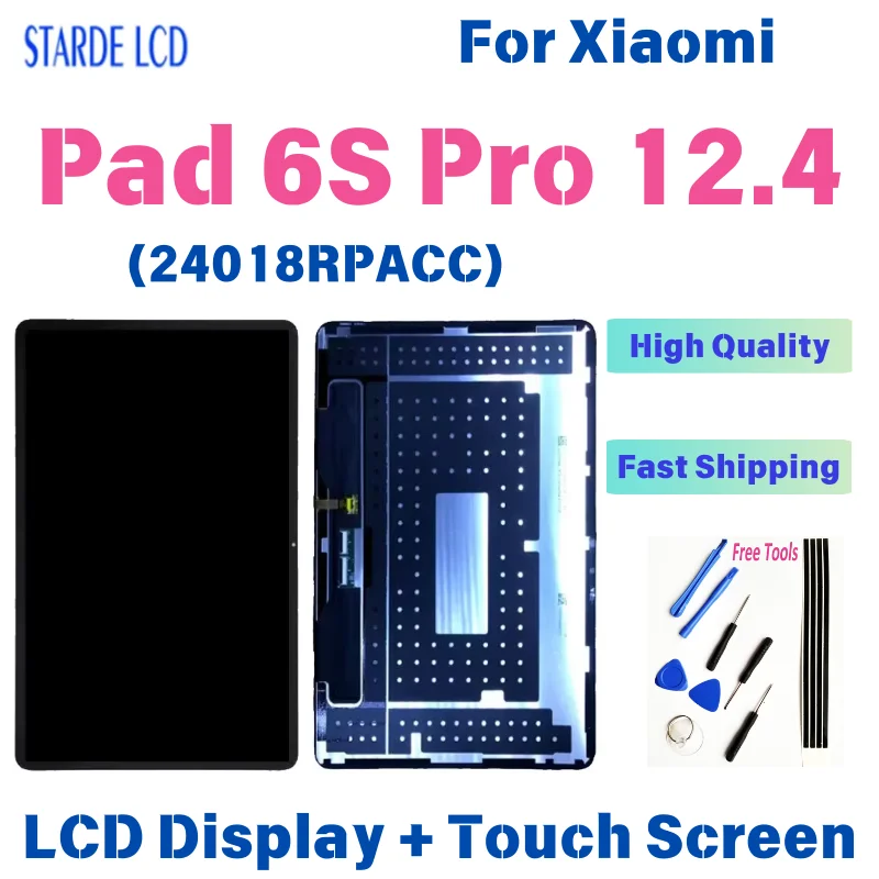 12.4 inch For Xiaomi Pad 6S Pro 24018RPACC LCD Display Touch Screen Digitizer Assembly For Xiaomi Mi Pad 6s Pro Replacement