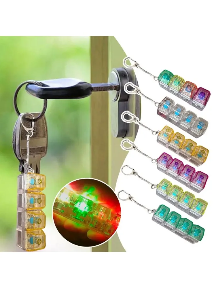 4-toetsen Mechanisch toetsenbord Axis Tester Sleutelhanger Stress Relief Clicker Fidget-toetsenbord met LED-decompressiegereedschap Hanger Geschenken - afbeelding 2