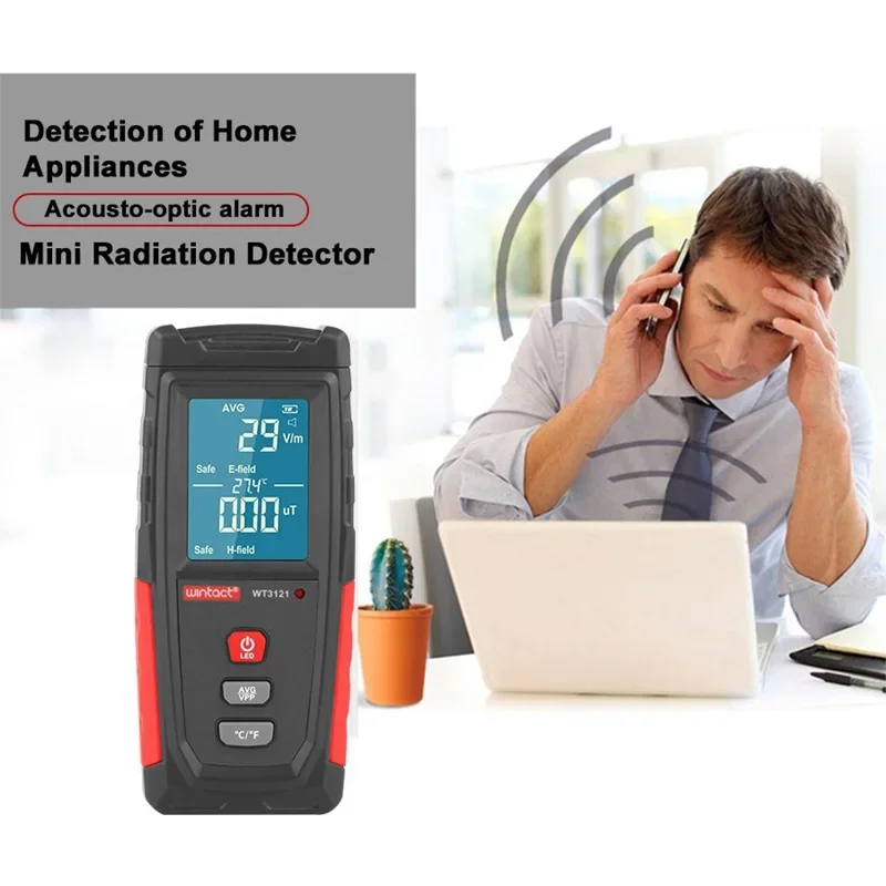 WT3121 Handheld EMF Meter LCD Digital Electromagnetic Radiation Tester Electric Field Electron Magnetic Field Dosimeter Detector