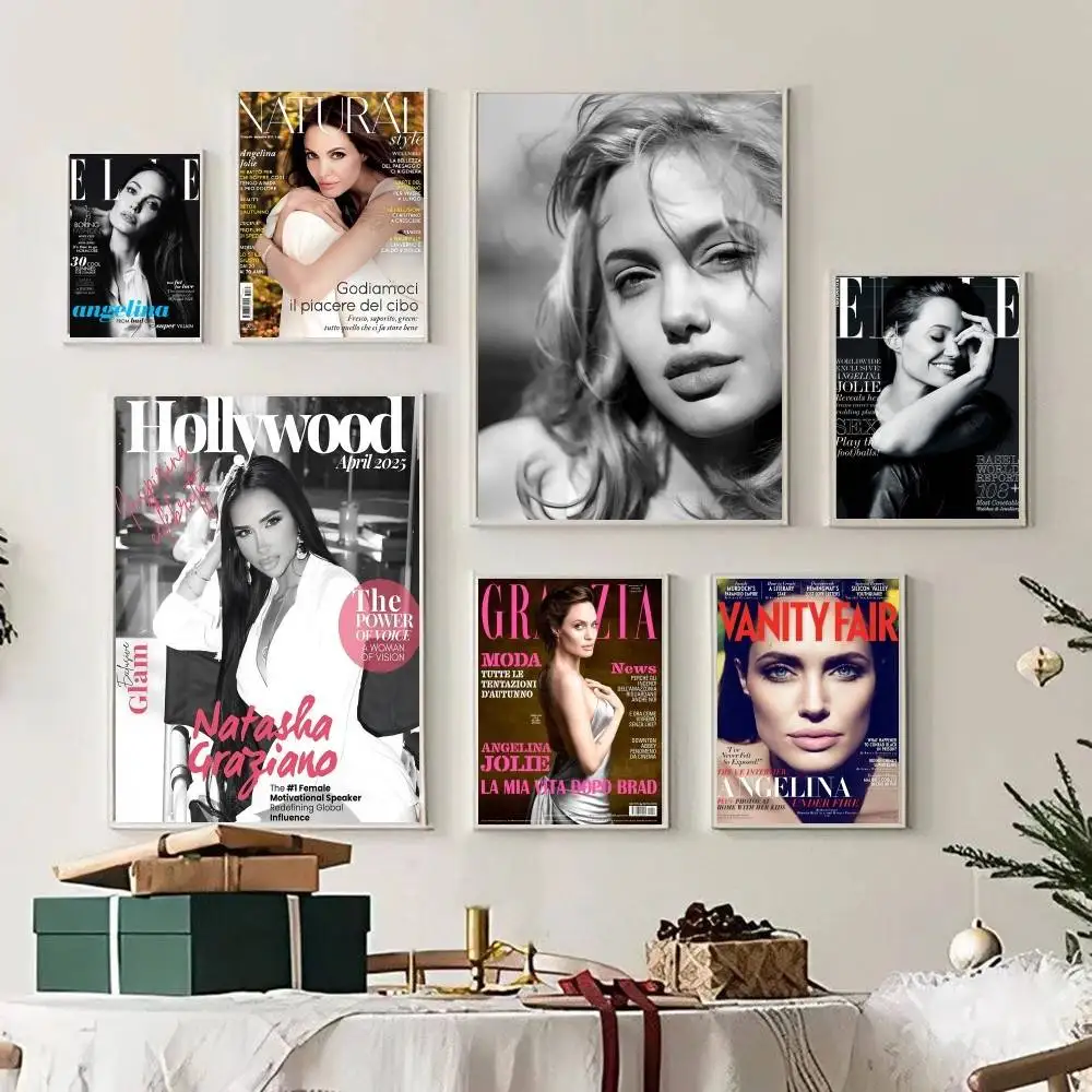 Angelina Jolie Klassische Vintage Poster Decoracion Malerei Wandkunst Weißes Kraftpapier Kawaii Raumdekoration