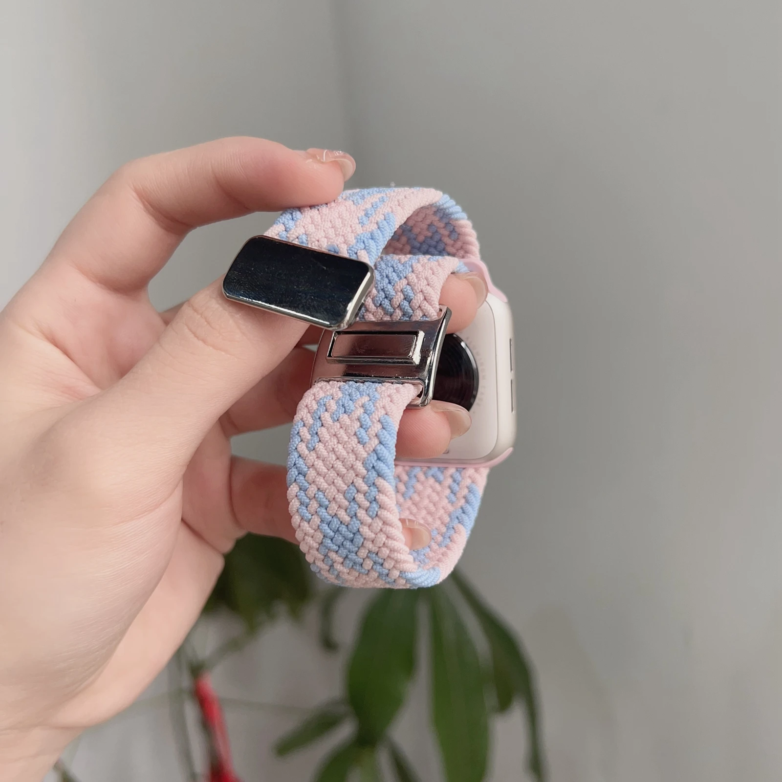 Magnetic elastic nylon For Apple Watch band women Ultra 10/9/8/7/6/5 SE 38mm 40mm 41mm 42mm 44mm 45mm 46mm for iwatch strap