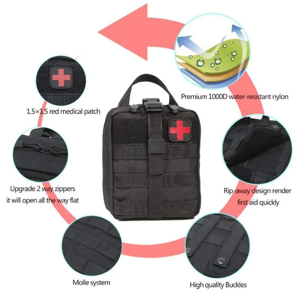 Kit di pronto soccorso di sopravvivenza contenitore da viaggio Oxford impermeabile tattico marsupio arrampicata all\'aperto attrezzatura da campeggio