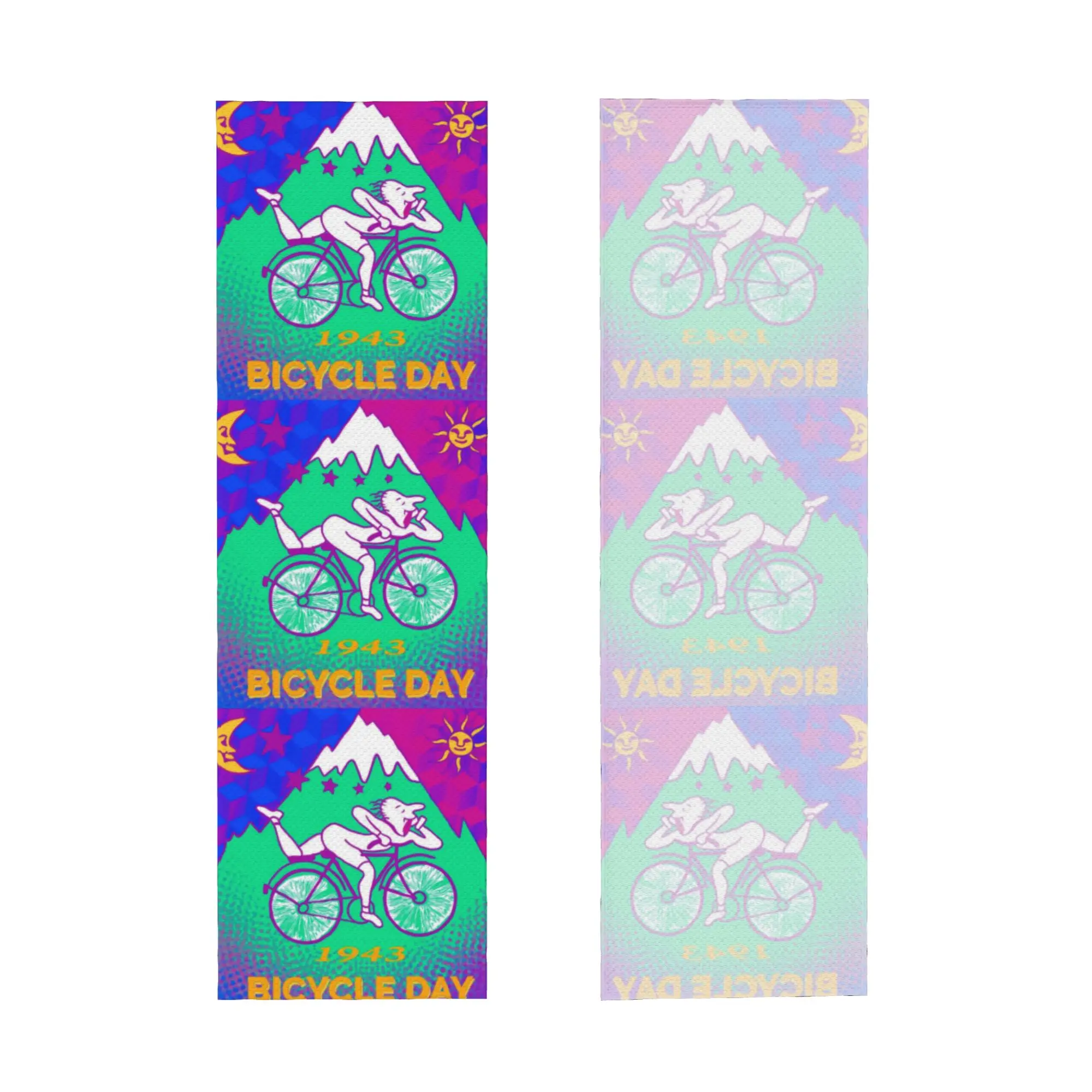 Cold Exercise Towel LSD Bicycle Day Albert Hofmann Beach Sports Yoga Swimming Camping Towel Refreshing Sports Scarf Face Towels