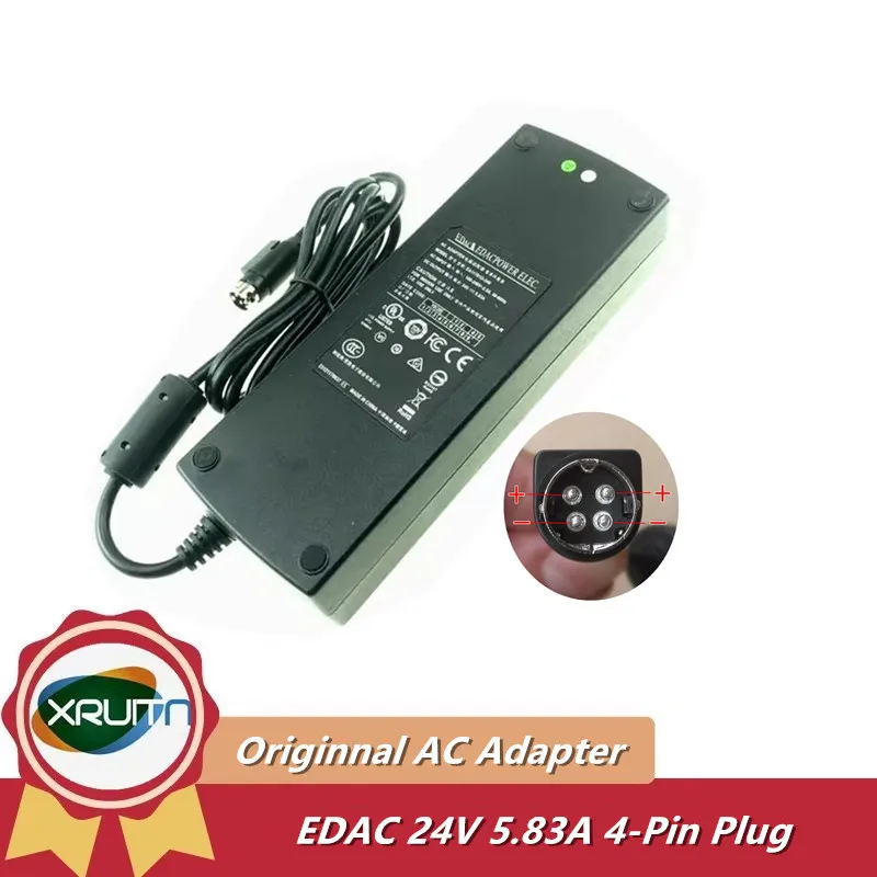 Genuine EDAC A11701D-240 24V 5.83A 140W AC Adapter Charger 4-pin Plug Power Supply