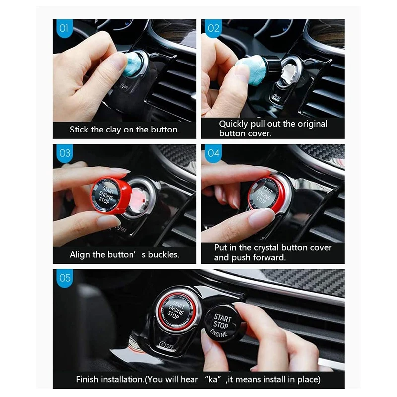 ENGINE START STOP Switch Button Sticker For BMW 1 2 3 4 5 6 7 Series F20 F21 F22 F23 F30 F34 F10 F18 F12 F07 F01